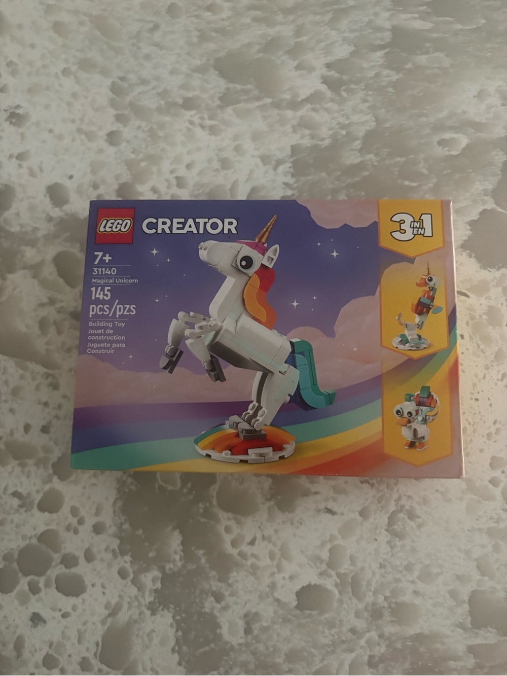 Lego Creator White Unicorn with Rainbow Mane & Teal Tail